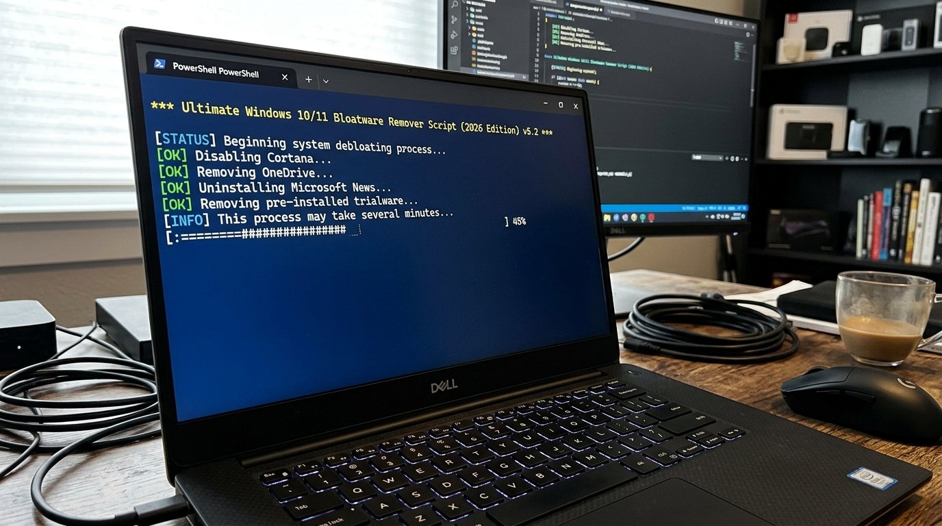 Download Ultimate Windows 10/11 Bloatware Remover Script (2026 Edition).